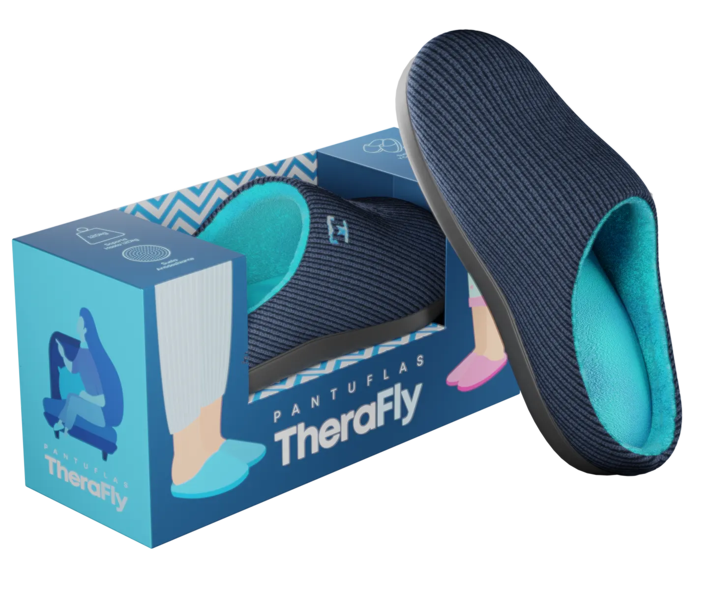 Pantuflas de espuma viscoelástica TheraFly — Blue / Azul